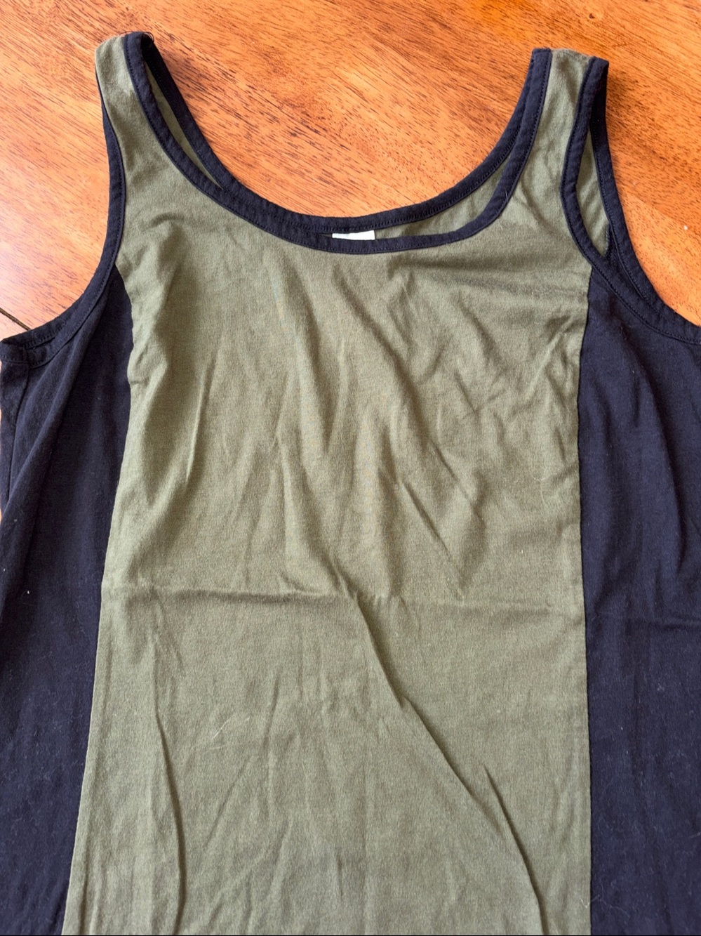 Women's Olive Green & Black Colorblock Tank Top M